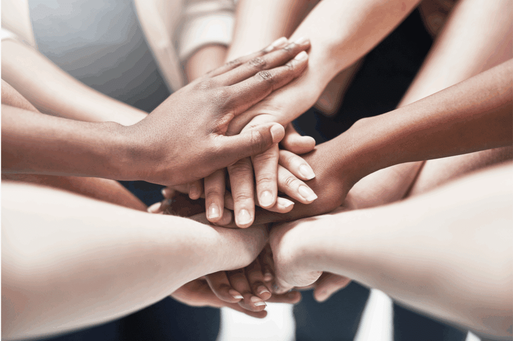 a show of hands for someone's recovery support network