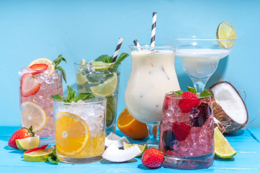 A variety of Healthy Alcohol-Free Mocktails