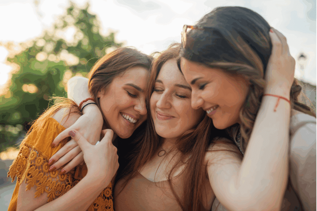 Woman reconnecting with family during recovery month